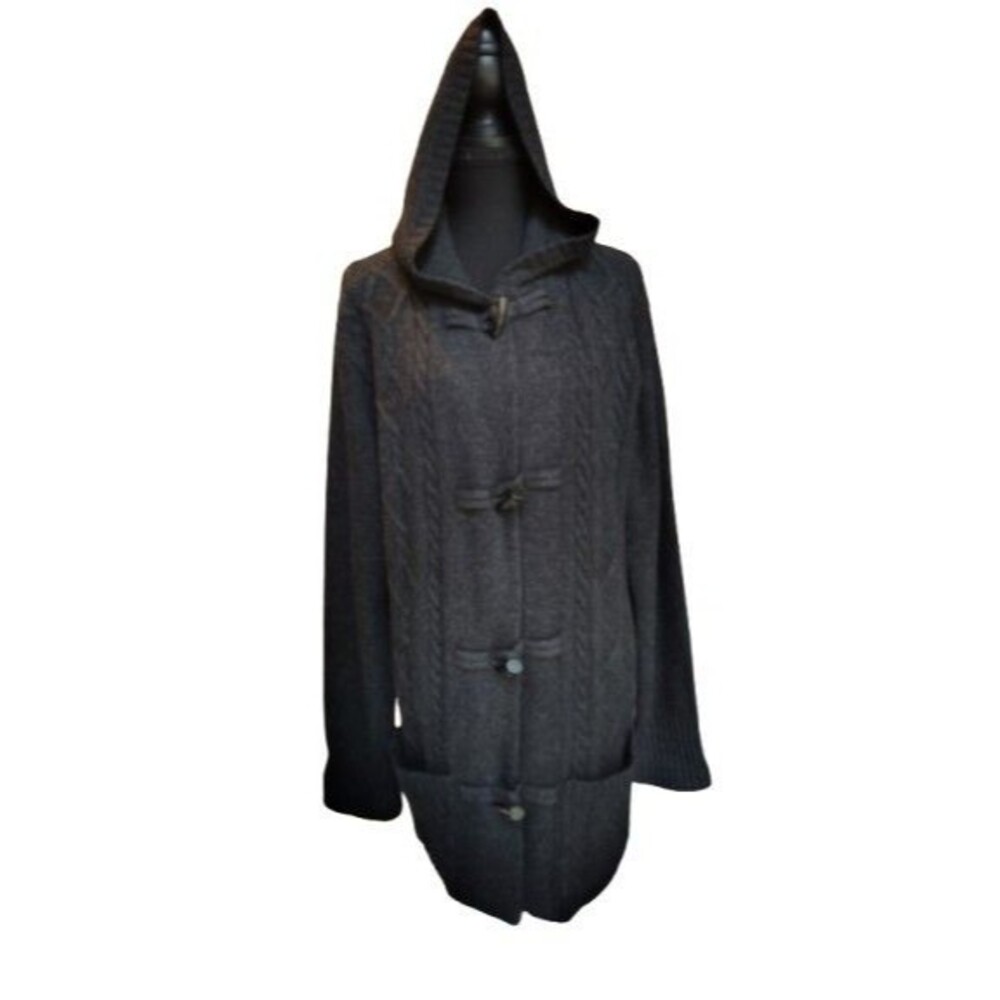 Lauren Ralph Lauren Women's Cashmere Angora Wool Blend Toggle Hooded Cardigan